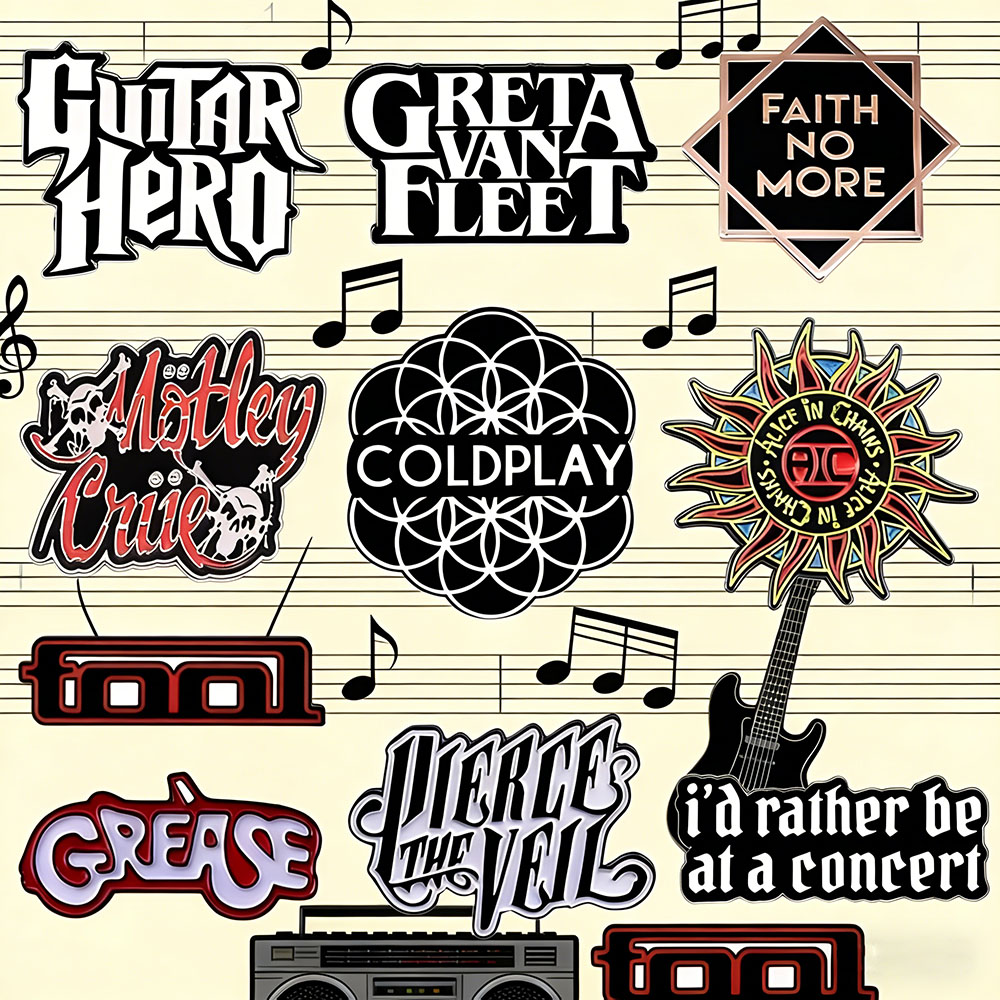 Heavy Equipment Logo - Broche con logotipo musical clásico de
