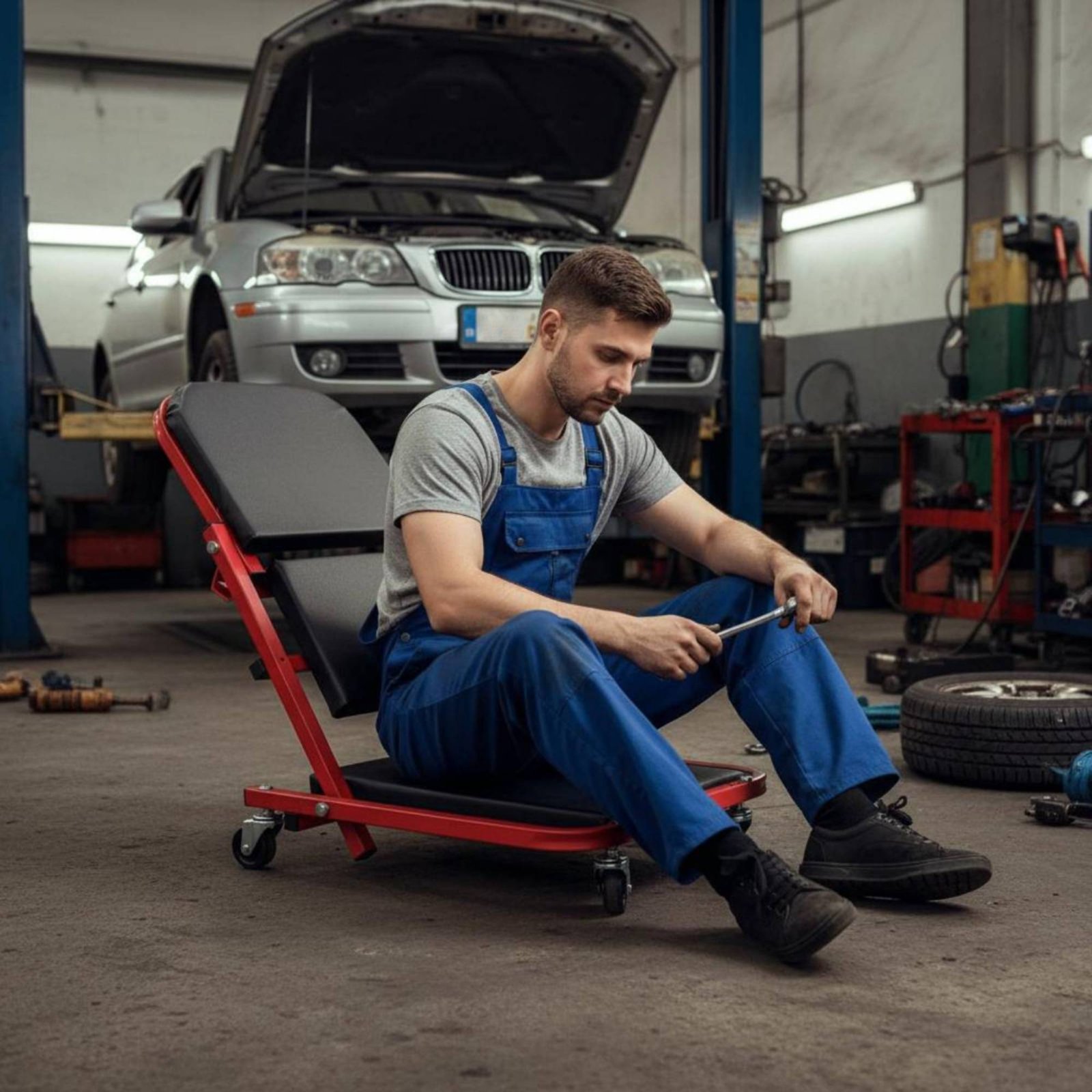 Asiento de mecánico plegable 2 - Heavy Equipment Repair reseña y precio